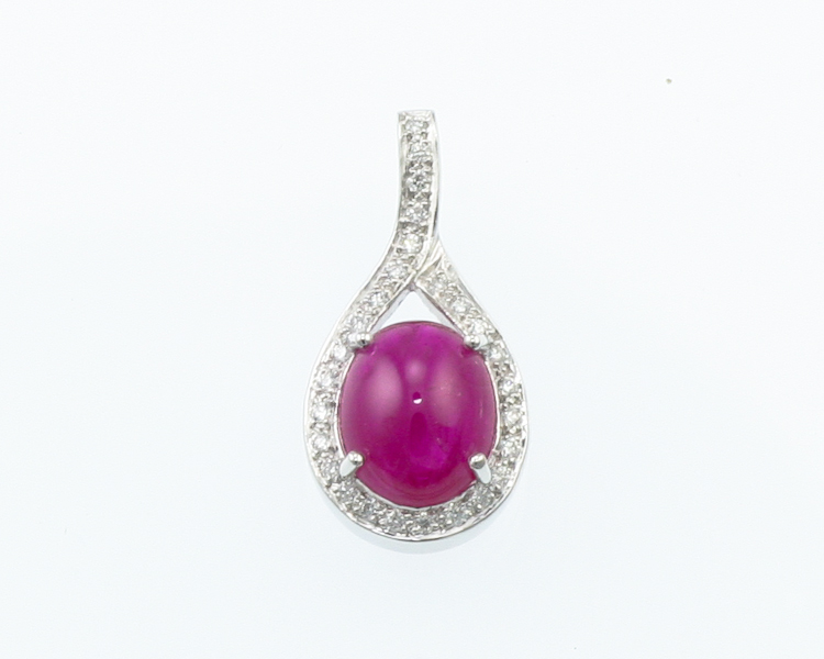 Ruby and diamond pendant - Click Image to Close