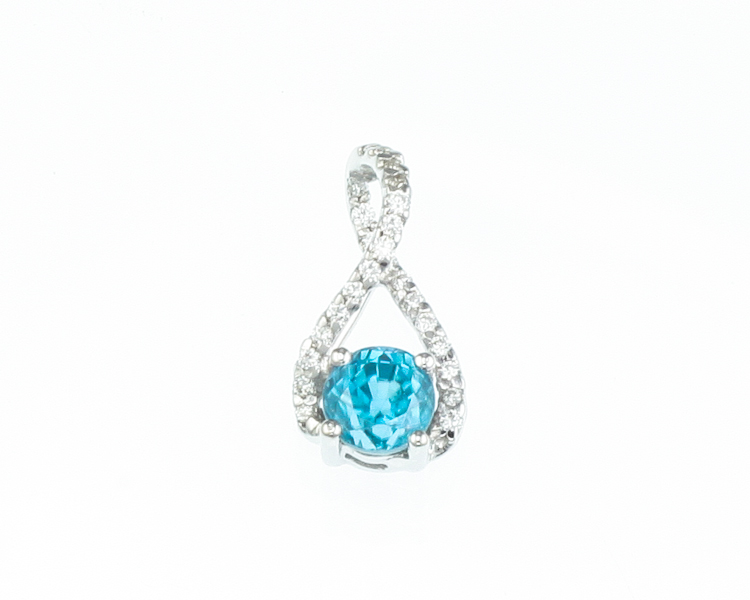 Zircon and diamond pendant - Click Image to Close