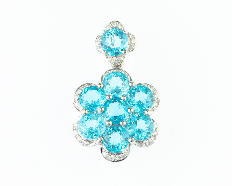 Apatite and diamond pendant - Click Image to Close