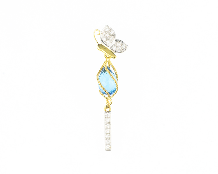 Topaz and diamond pendant - Click Image to Close