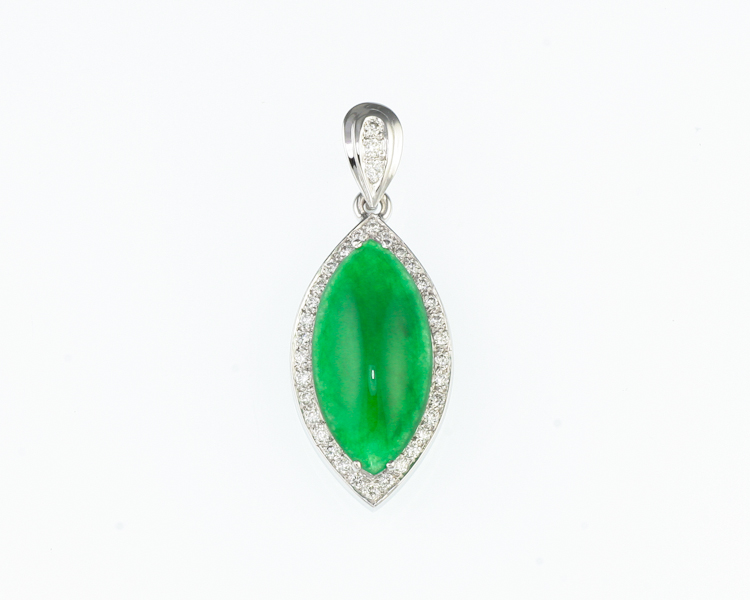 Jadeite (type-A) and diamond pendant - Click Image to Close