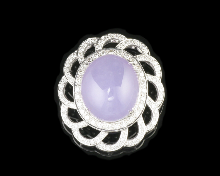 Jadeite (type-A) and diamond pendant - Click Image to Close