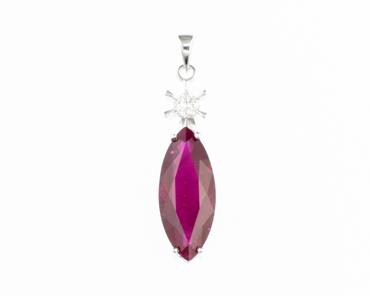 Ruby and diamond pendant - Click Image to Close