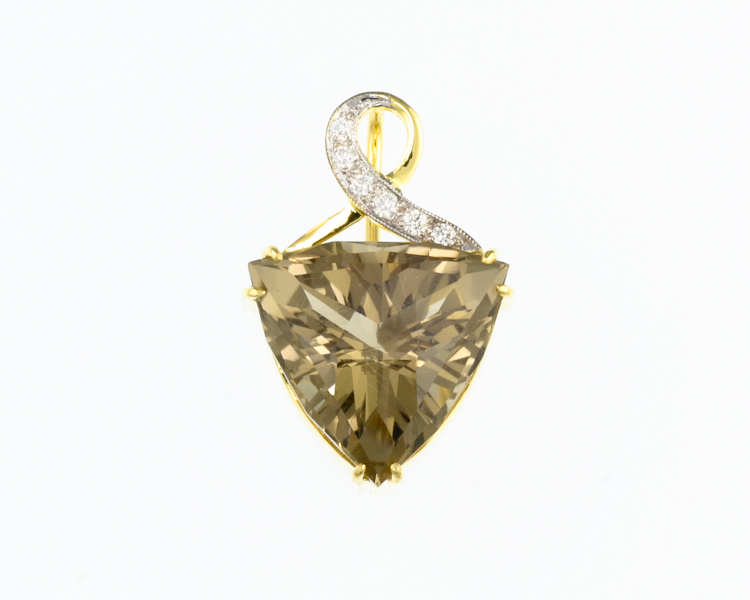 Quartz and diamond pendant - Click Image to Close