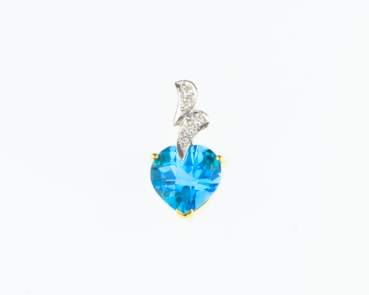 Topaz and diamond pendant - Click Image to Close