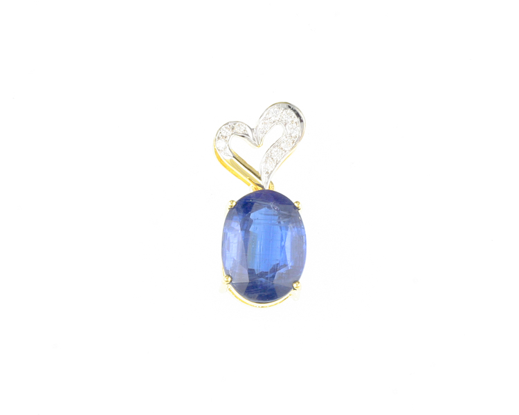 Kyanite and diamond pendant - Click Image to Close