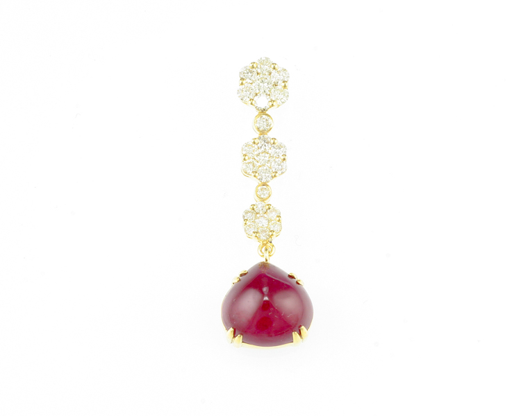 Ruby and diamond pendant - Click Image to Close