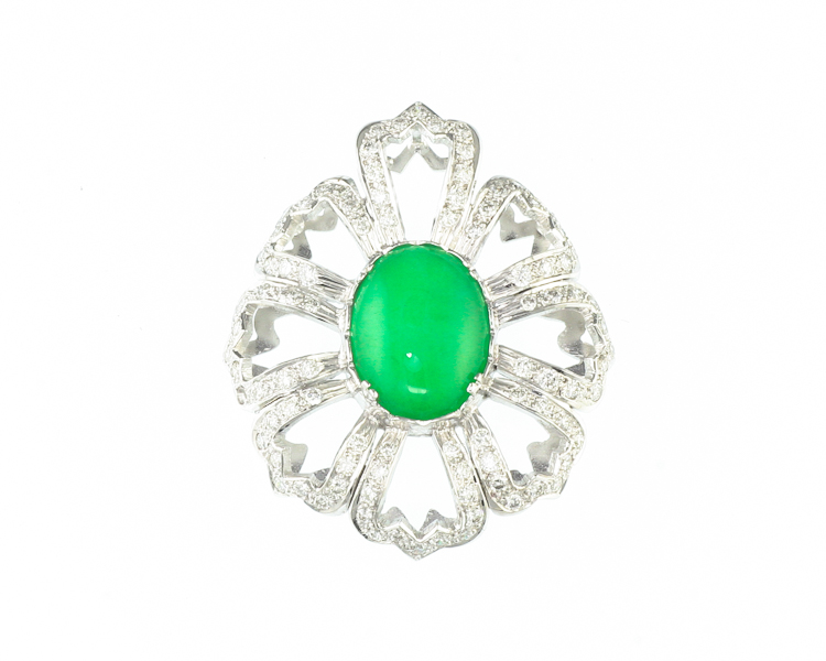 Jadeite (type-A) and diamond pendant - Click Image to Close