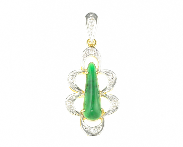 Jadeite (type-A) and diamond pendant - Click Image to Close