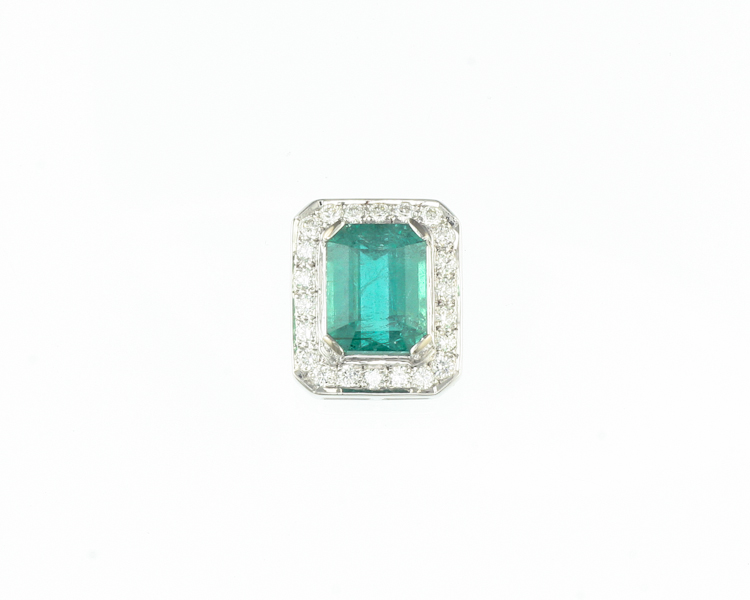 Emerald and diamond pendant - Click Image to Close