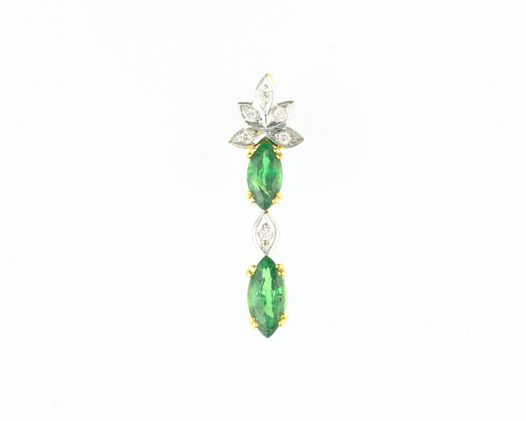 Tsavorite garnet and diamond pendant - Click Image to Close