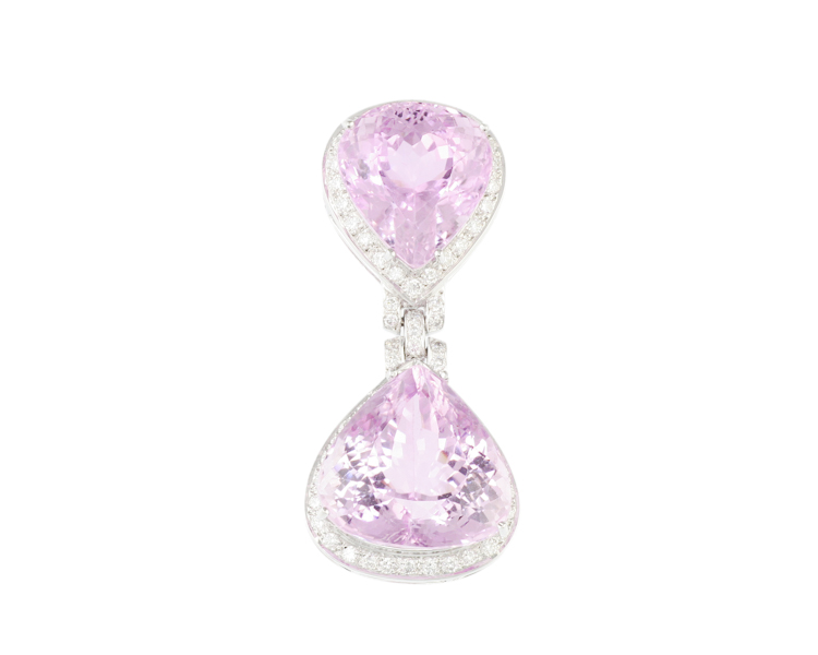 Kunzite and diamond pendant - Click Image to Close