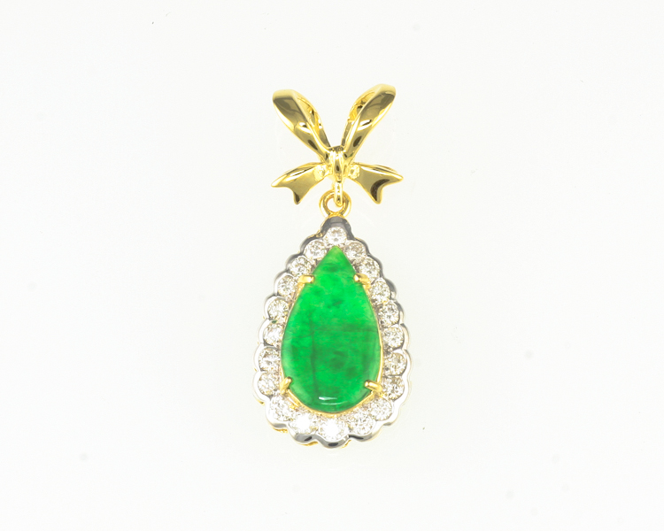 Jadeite (type-A) and diamond pendant - Click Image to Close