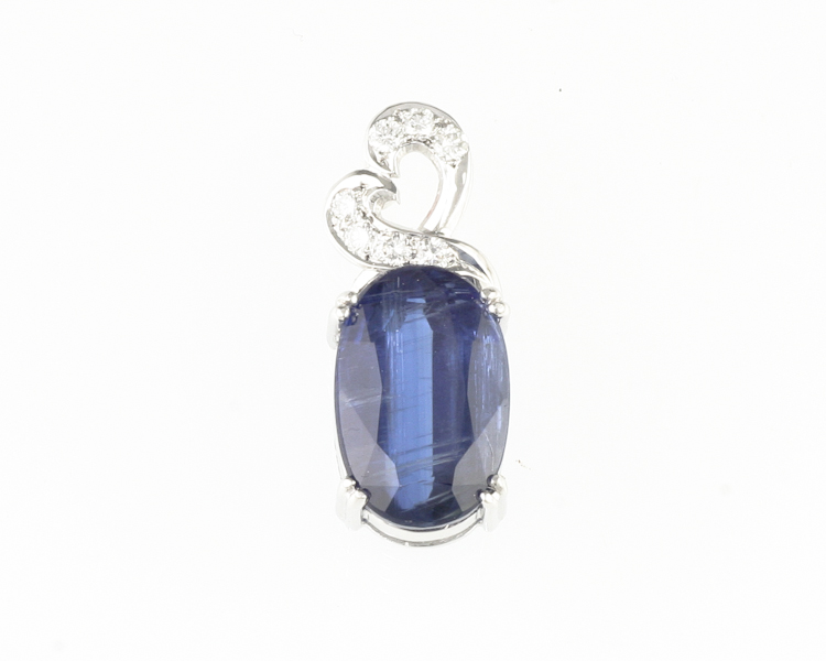 Kyanite and diamond pendant - Click Image to Close