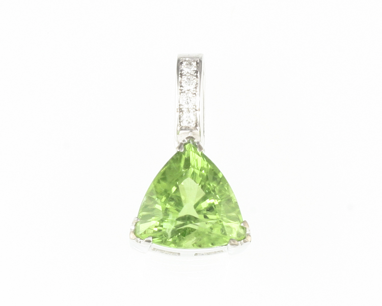 Peridot and diamond pendant - Click Image to Close