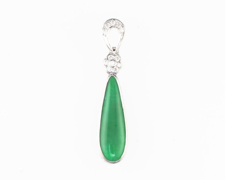 Jadeite (type-A) and diamond pendant - Click Image to Close