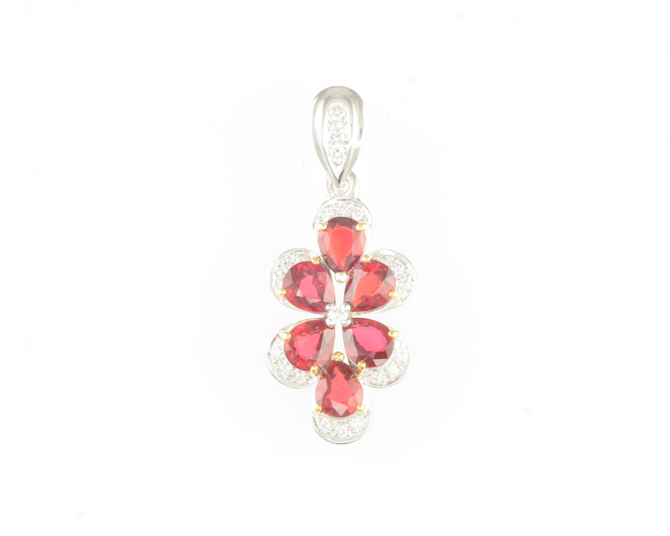 Ruby and diamond pendant - Click Image to Close