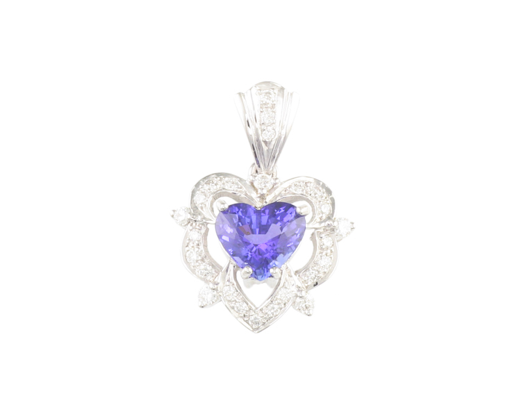 Tanzanite and diamond pendant - Click Image to Close