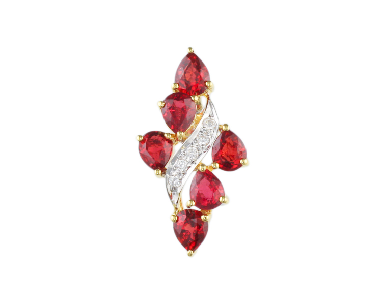 Ruby and diamond pendant - Click Image to Close