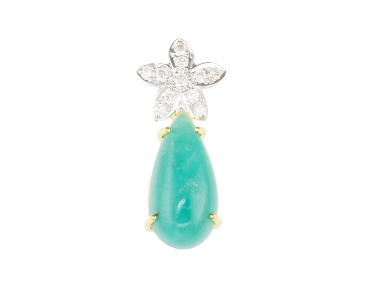 Emerald and diamond pendant - Click Image to Close