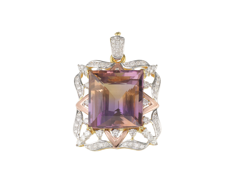 Ametrine and diamond pendant - Click Image to Close