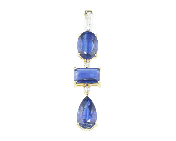 Kyanite and diamond pendant - Click Image to Close