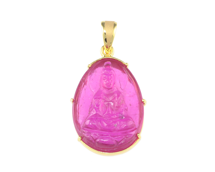 Ruby carving pendant - Click Image to Close