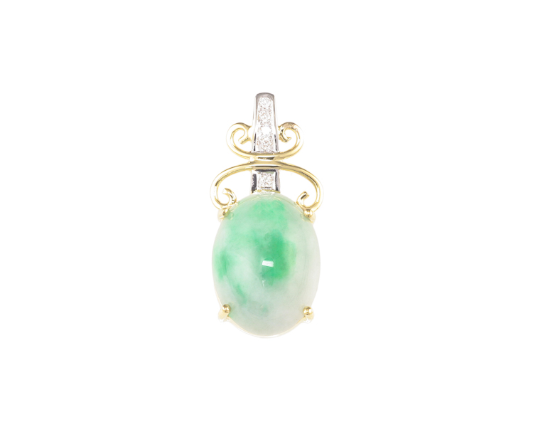 Jadeite (type-A) and diamond pendant - Click Image to Close