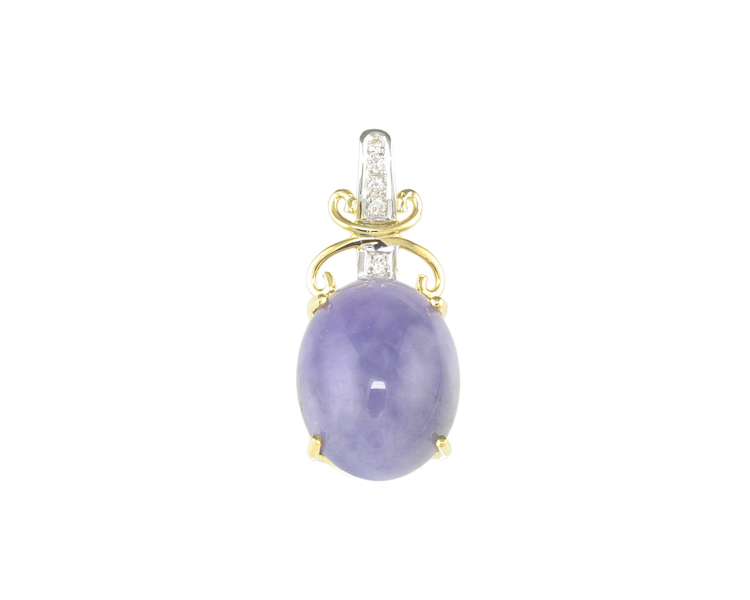 Jadeite (type-A) and diamond pendant - Click Image to Close