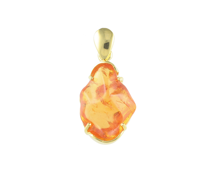 Mandarin spessartite garnet pendant - Click Image to Close