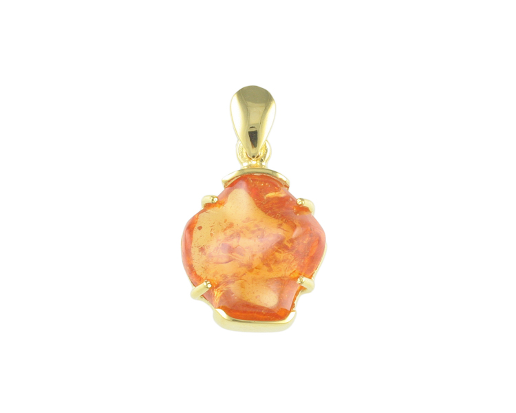 Mandarin spessartite garnet pendant - Click Image to Close