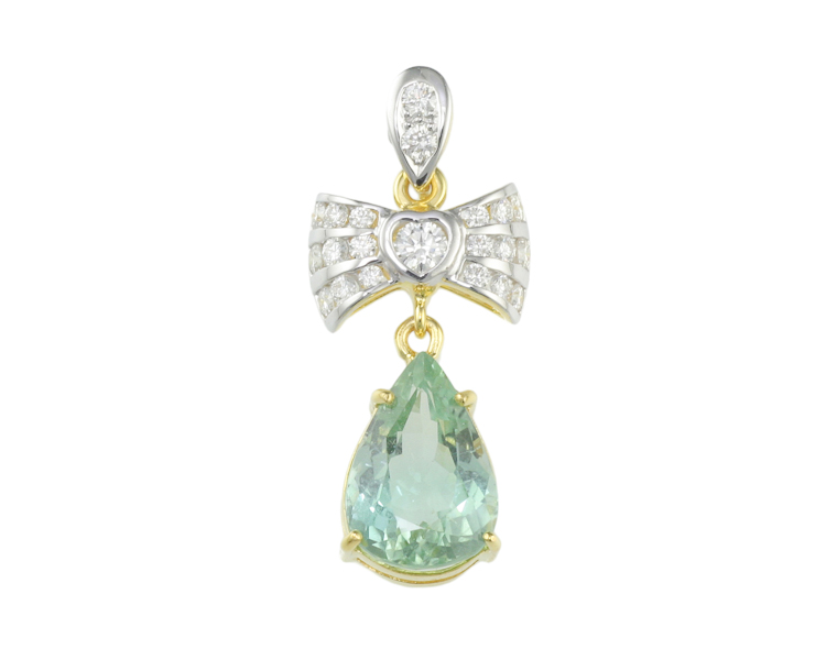 Tourmaline and diamond pendant - Click Image to Close