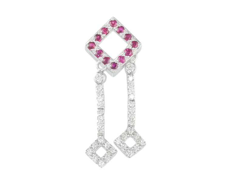 Ruby and diamond pendant - Click Image to Close