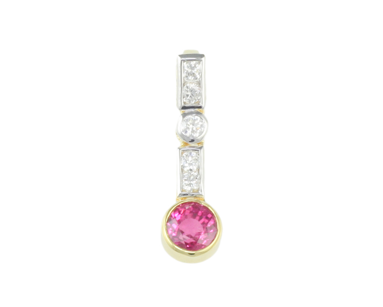 Ruby and diamond pendant - Click Image to Close