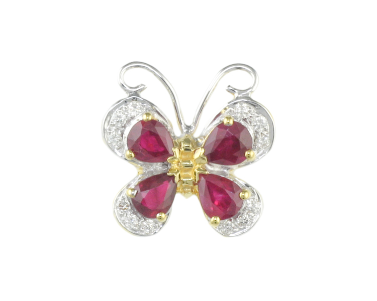 Ruby and diamond pendant - Click Image to Close