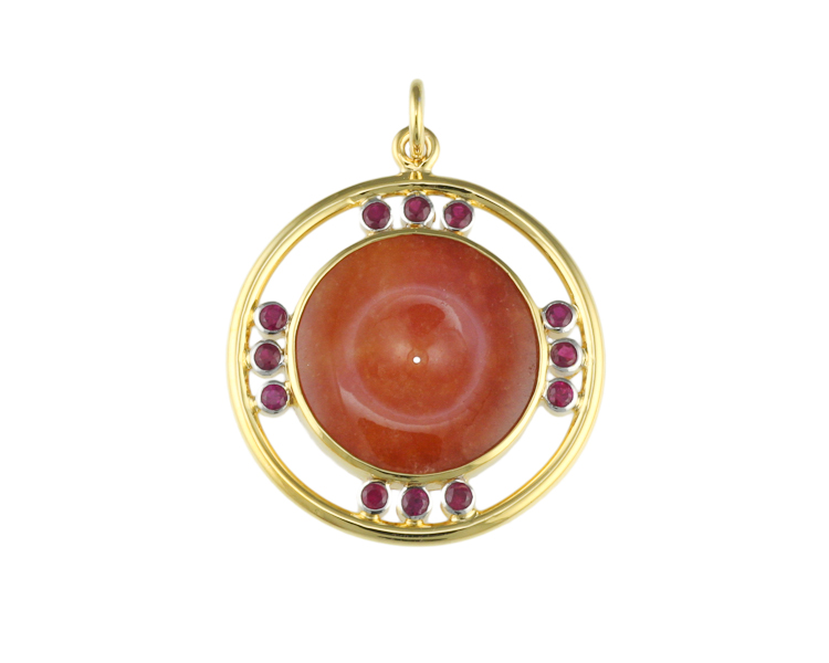 Jade and ruby pendant - Click Image to Close