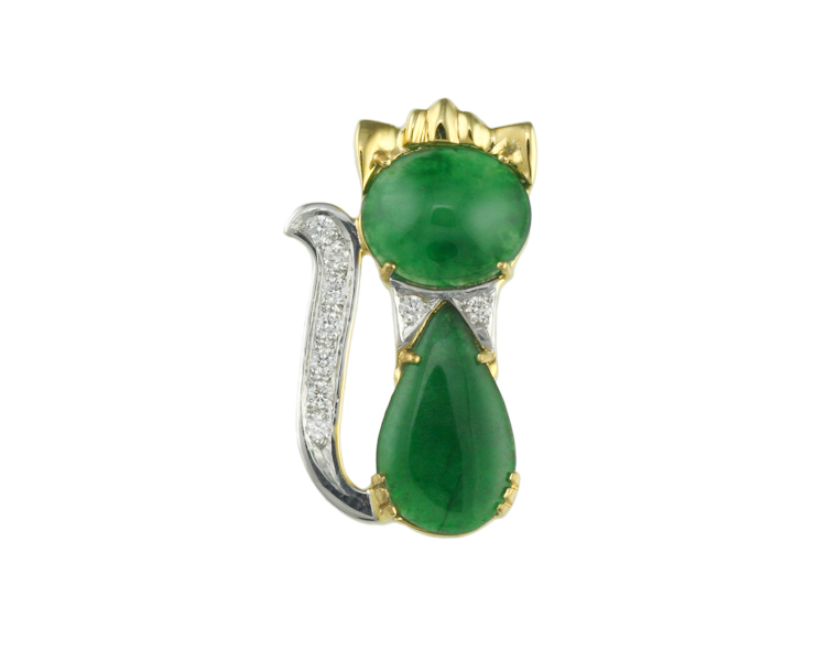 Jadeite (type-A) and diamond pendant - Click Image to Close