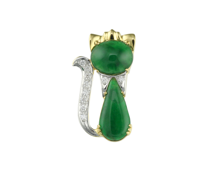 Jadeite (type-A) and diamond pendant - Click Image to Close