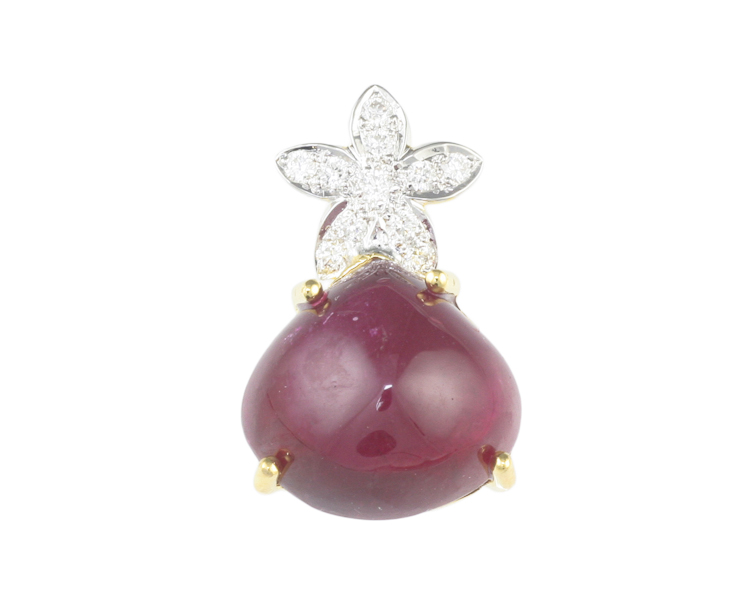 Ruby and diamond pendant - Click Image to Close