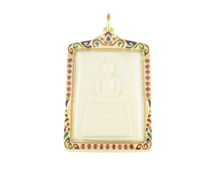 Buddha and ruby pendant - Click Image to Close