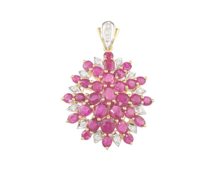 Ruby and diamond pendant - Click Image to Close