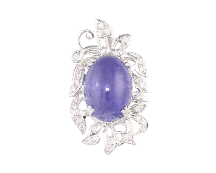 Tanzanite and diamond pendant - Click Image to Close