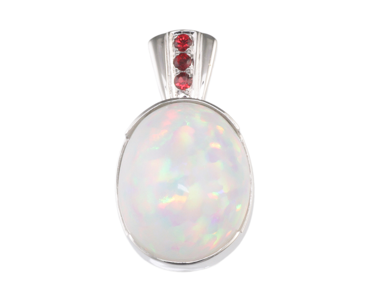 Opal and sapphire pendant - Click Image to Close