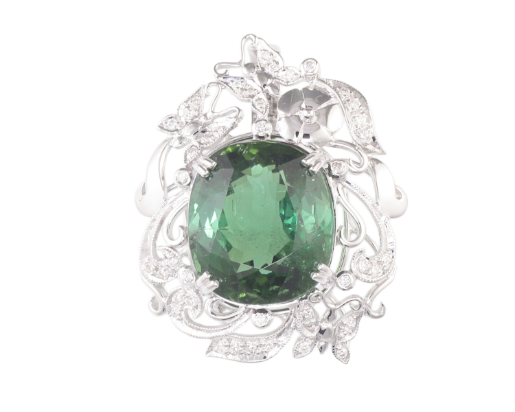 Tourmaline and diamond pendant - Click Image to Close