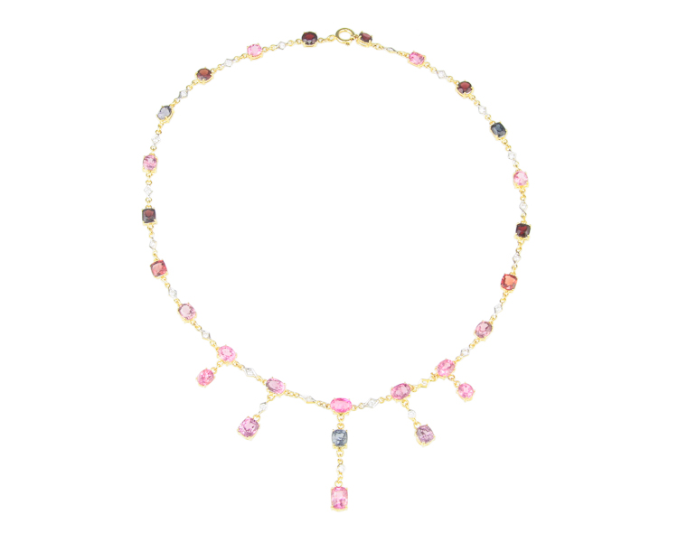 Spinel and diamond necklace - Click Image to Close