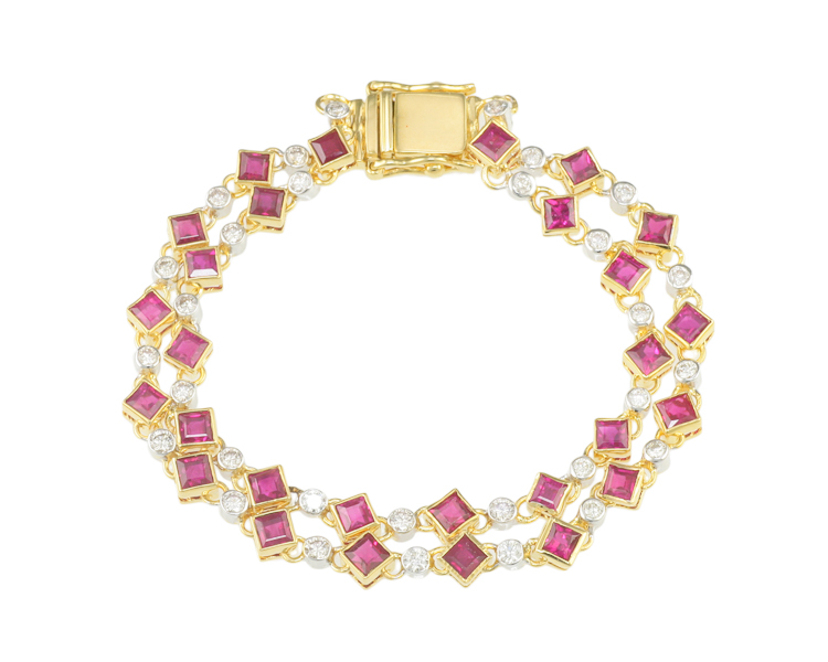 Ruby and diamond bracelet - Click Image to Close