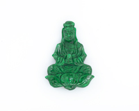 Jadeite (type-A) Guan Yin amulet