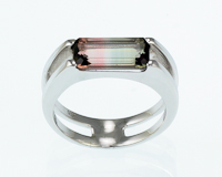 Watermelon tourmaline ring