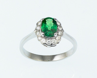 Tsavorite garnet and diamond ring