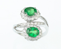 Tsavorite garnet and diamond ring